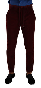 Bordeaux Velvet Mens Formal Trouser Dress Pants