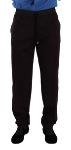 Bordeaux Cotton Mens Skinny Trouser Pants