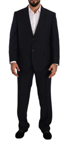 Blue Polyester Single Breasted Formal Suit