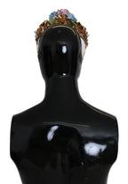 Gold Crystal Purple Hortensia Headband Crown Diadem