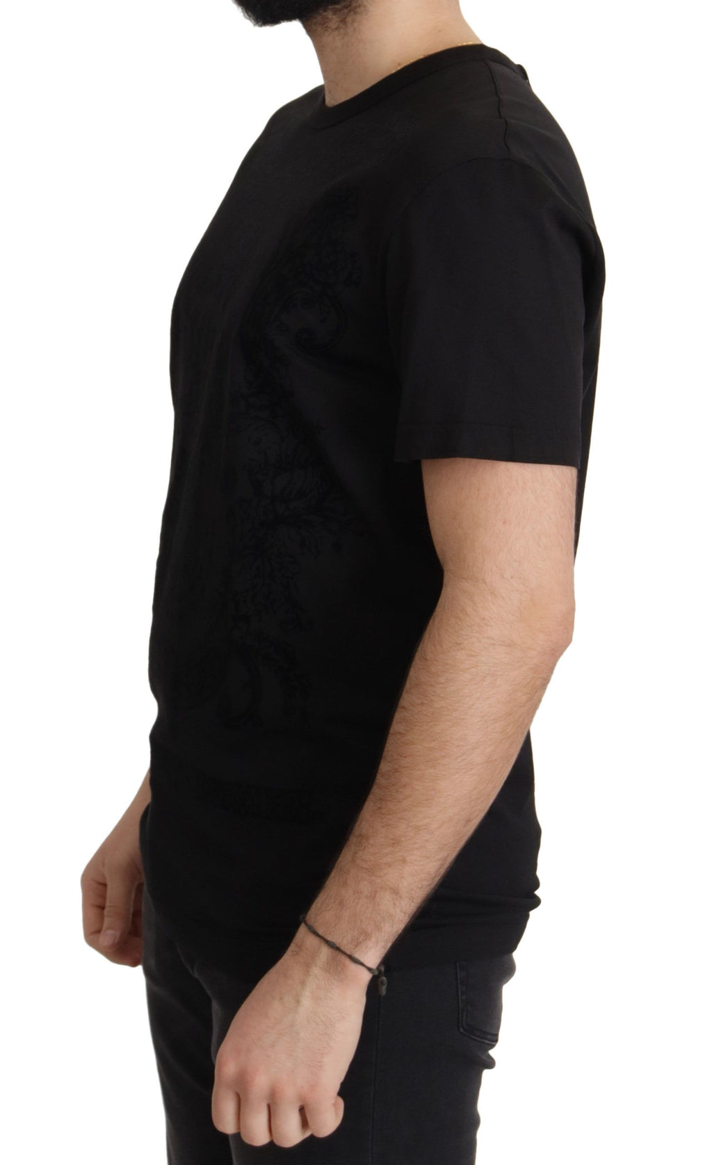 Black DG Baroque Cotton Crewneck T-shirt