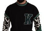 Black Green Cotton KING Star Crewneck Pullover Sweater