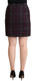 Multicolor Checkered Ruffle High Waist Mini Skirt