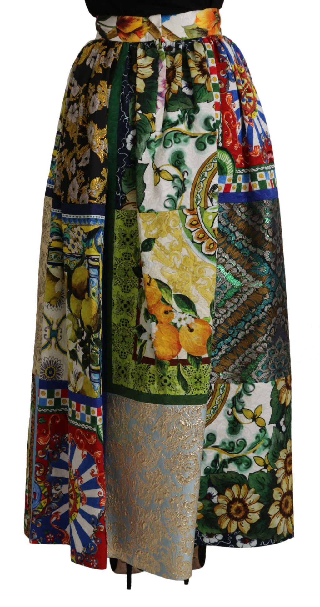 Multicolor Patchwork Sicily Long Maxi Skirt