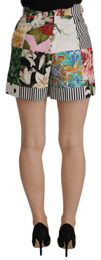 Multicolor High Waist Hot Pants Shorts