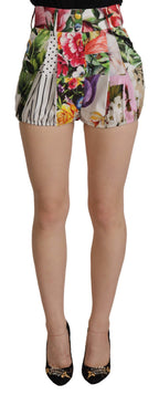 Multicolor High Waist Hot Pants Shorts