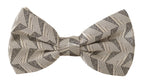 Gray 100% Silk Adjustable Neck Papillon Bow Tie
