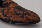 Blue Rust Floral Slippers Loafers Shoes