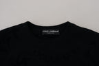 Black Wool Logo Pattern Crewneck Pullover Sweater