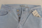 Blue Cotton Stretch Low Waist Fit Jeans