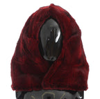 Bordeaux Hamster Fur Crochet Hood Scarf Hat
