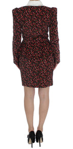 Black Multicolor Floral Suit