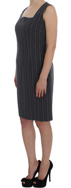 Gray Stretch Suit Sheath Dress & Blazer Set