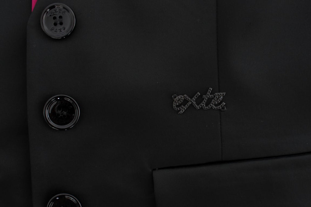 Black Pink Two Piece Suit Skirt & Blazer