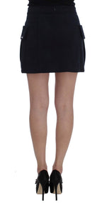 Blue Cotton Denim Mini Skirt