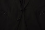 Black Cotton Single Breasted Blazer Jacket