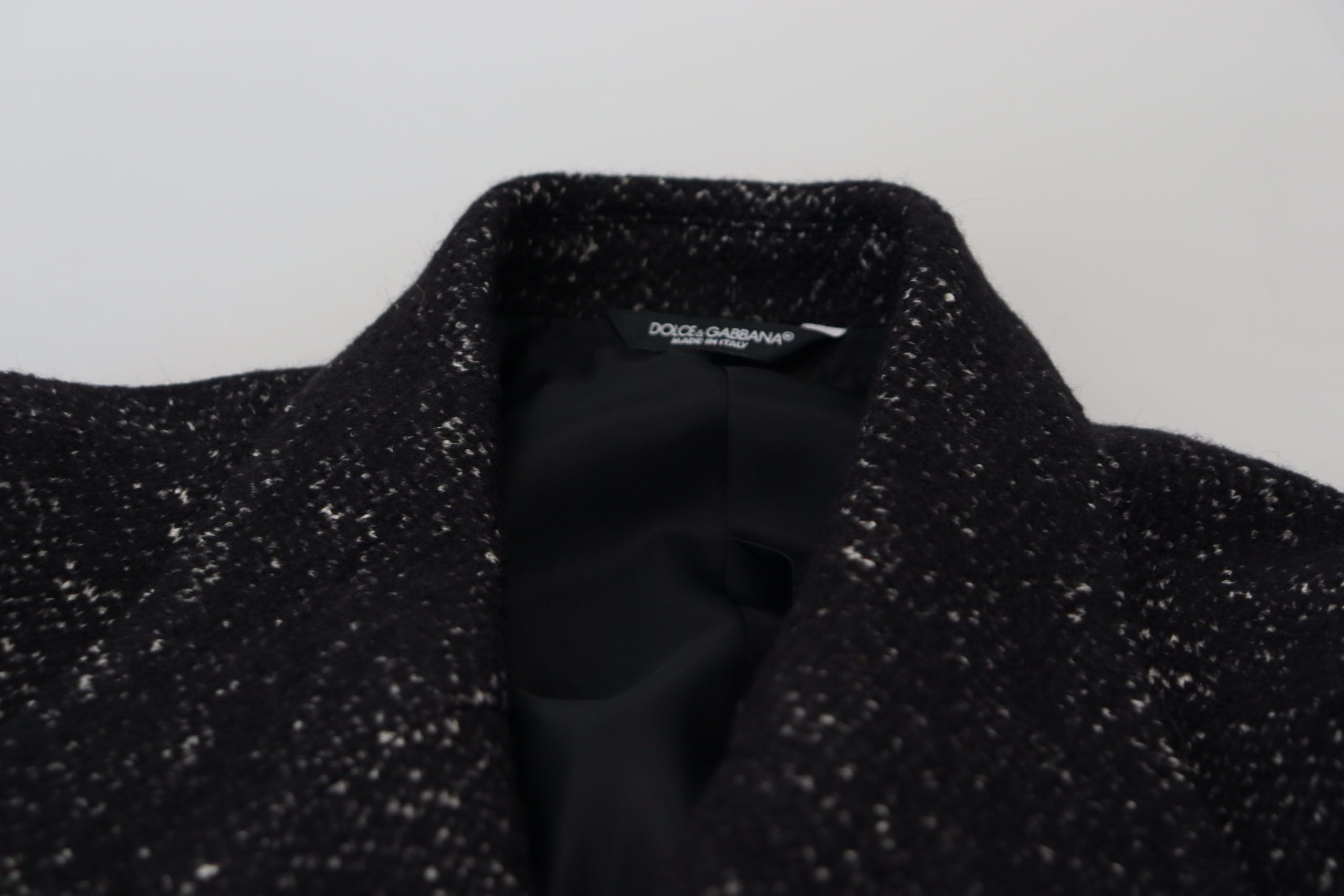 Black Wool Double Breasted Coat Men Jacket