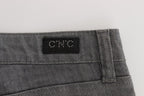 Gray Cotton Blend Slim Fit Jeans