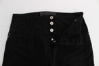 Black Cotton Slim Fit Cropped Jeans