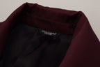 Bordeaux Polyester Double Breasted Jacket