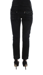 Black Cotton Slouchy Slims Fit Jeans