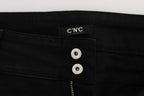 Black Cotton Slouchy Slims Fit Jeans