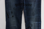 Blue Wash Cotton Blend Slim Fit Bootcut Jeans