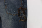 Blue Wash Cotton Blend Slim Fit Jeans