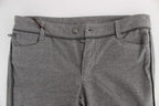 Gray Cotton Straight Fit Casual Pants
