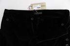 Black Velvet Cotton Straight Legs Pants