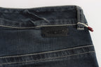 Blue Cotton Blend Slim Fit Jeans