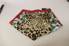 Multicolor Leopard Flora Printed Mid Waist Trouser Pants