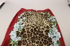 Multicolor Leopard Flora Printed Mid Waist Trouser Pants