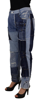 Multicolor Patchwork High Waist Denim Jeans