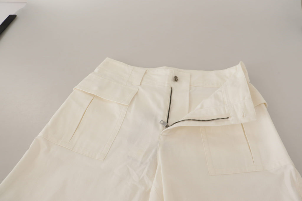 White High Waist Tapered Women Cotton Pants