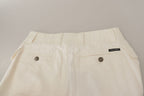 White High Waist Tapered Women Cotton Pants