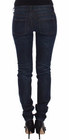 Blue Slim Jeans Denim Pants Skinny Leg Stretch