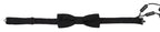Black Pattern Silk Adjustable Neck Papillon Bow Tie