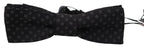 Black Pattern Silk Adjustable Neck Papillon Bow Tie