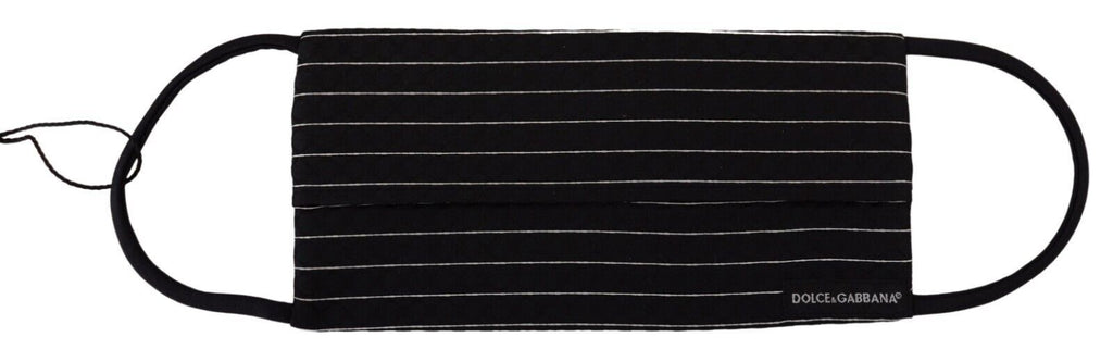 Black White Stripes Elastic Ear Strap One Size Face Mask