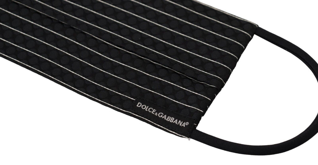 Black White Stripes Elastic Ear Strap One Size Face Mask