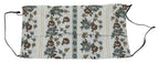 White Floral Cotton Pleated Elastic Ear Strap Face Mask