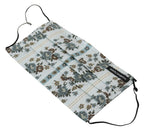 White Floral Cotton Pleated Elastic Ear Strap Face Mask