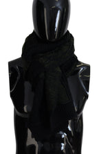 Black Green Knitted Men Neck Wrap Shawl Scarf