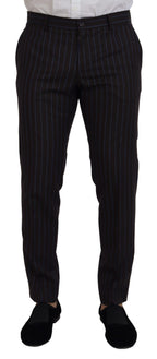 Black Striped Wool Formal 2 Piece Suit