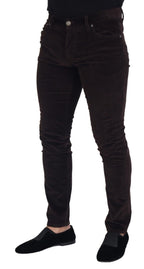 Brown Corduroy Men Casual Trouser Pants