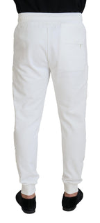 White Sport Logo Cotton Sweatpants Trousers Pants
