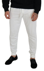 White Sport Logo Cotton Sweatpants Trousers Pants
