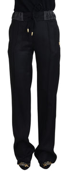 Black Straight Fit Cotton Pants