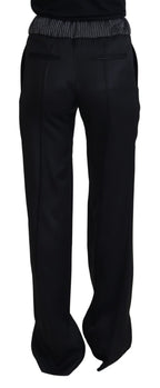 Black Straight Fit Cotton Pants
